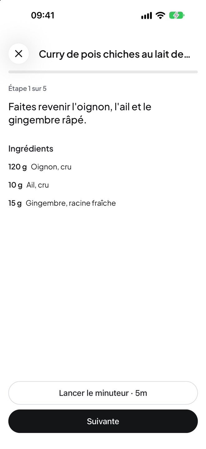 Une recette en mode pas à pas